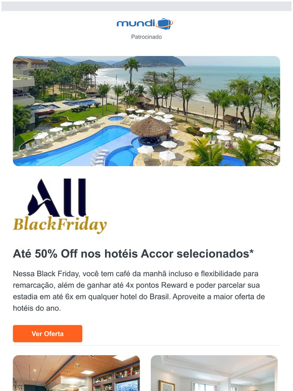 Até 50% Off nos hotéis Accor selecionados*