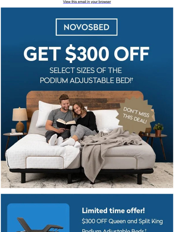 Save $300 on a Podium Adjustable Bed! 🛌