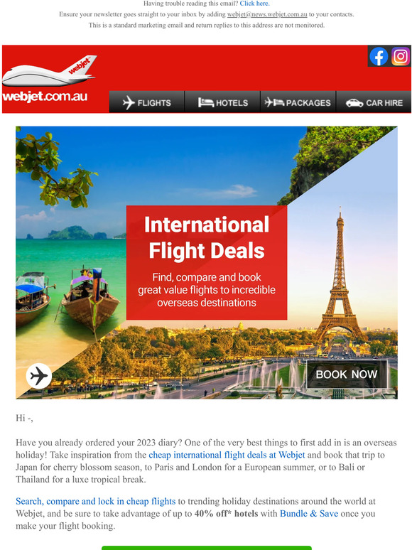 AU International flight deals to inspire your 2023 holidays