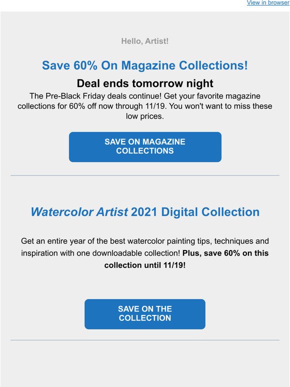 The Deals Continue 📣 60% Off Magazine Collections!
