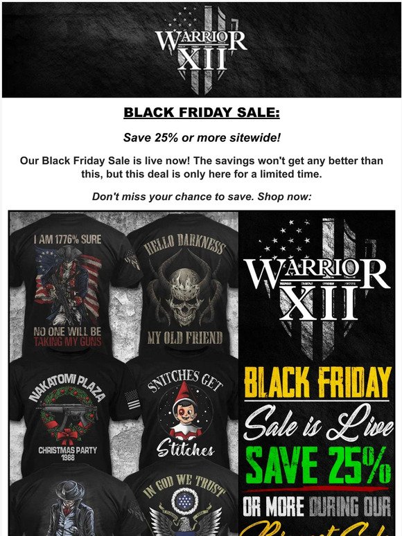 Warrior 12's Black Friday Sale is Live! 🎉