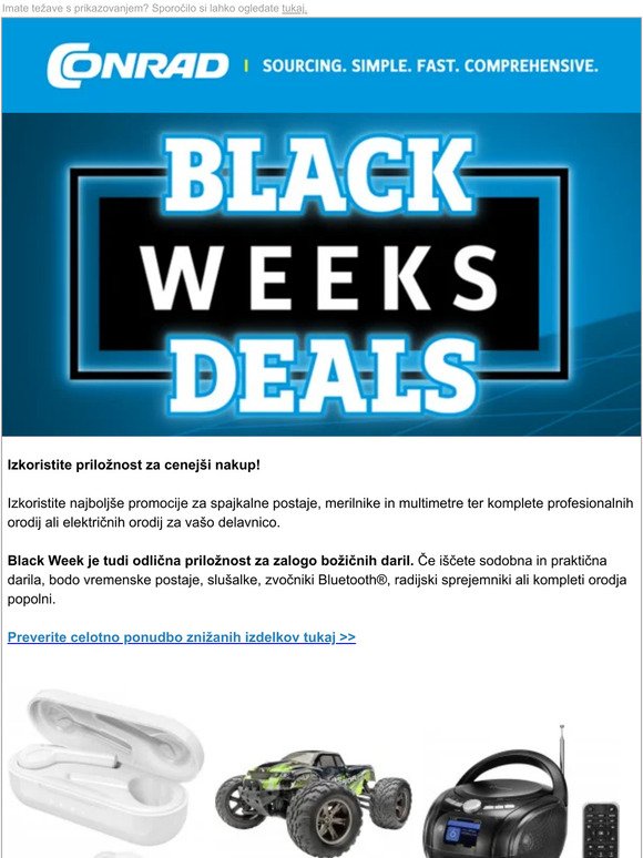 BLACK WEEK DEALS 🖤 Preverite izdelke po odličnih cenah!