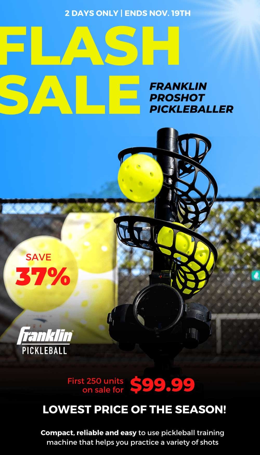 Pickleball Central FLASH SALE💥Franklin Proshot Pickleballer Milled
