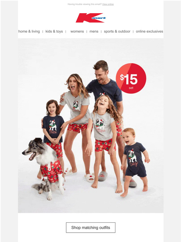 Kmart Matching Christmas PJ s for the whole family. Milled