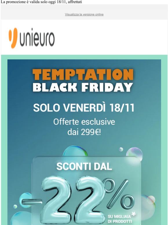 📣 Sconti dal 22%! ⏰ Solo OGGI su migliaia di prodotti