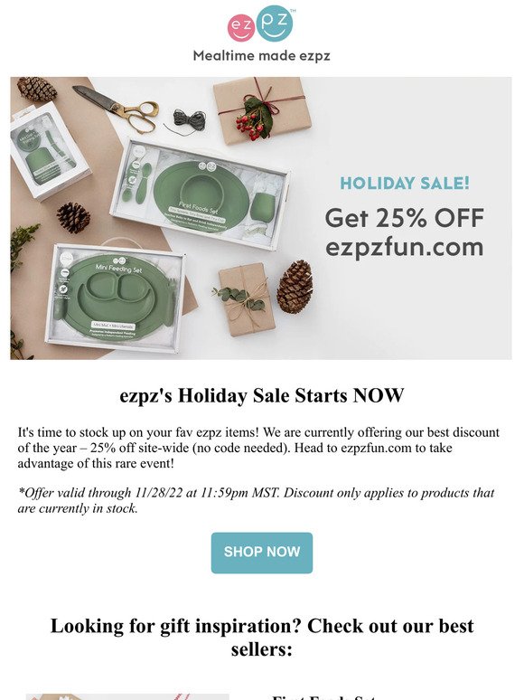✨ ezpz Holiday Sale Alert: Get 25% OFF! ✨