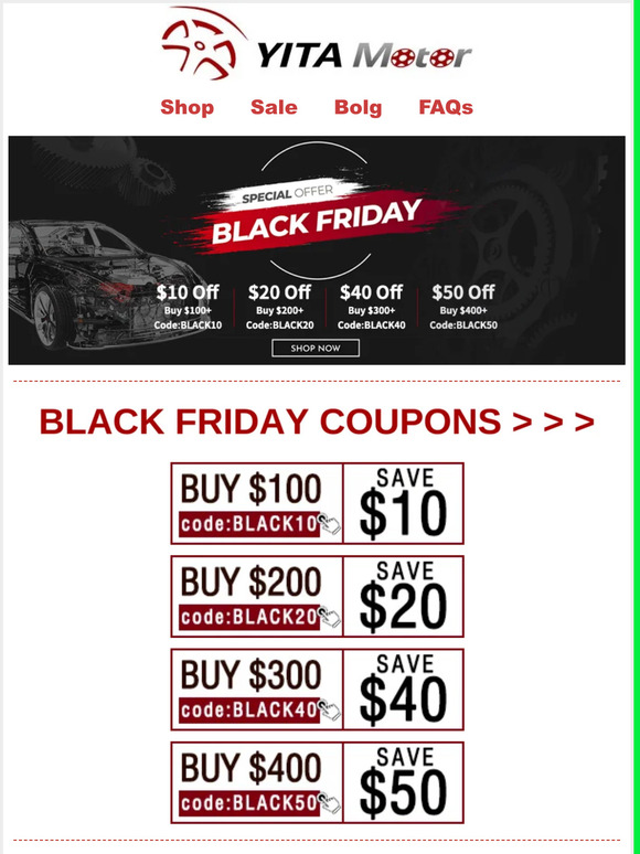 Black Friday Mega Sitewide Sale🔥 Up to $50 Off
