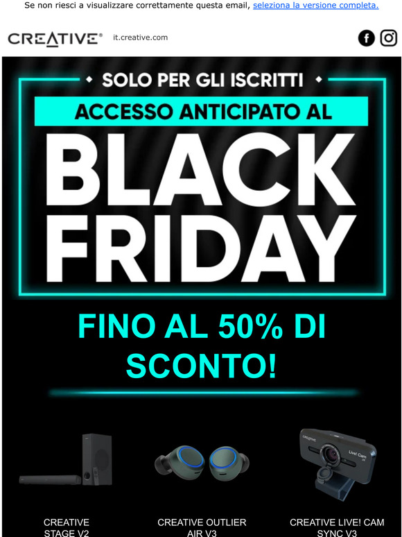 Accesso anticipato al Black Friday - solo per gli iscritti!