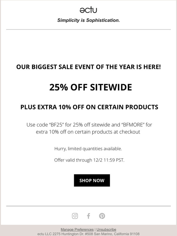 THE BIGGEST SALE EVENT OF THE YEAR IS HERE!