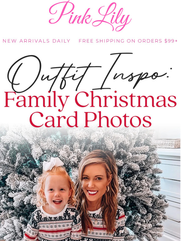 The Pink Lily Boutique Christmas card photos what to wear ️ Milled