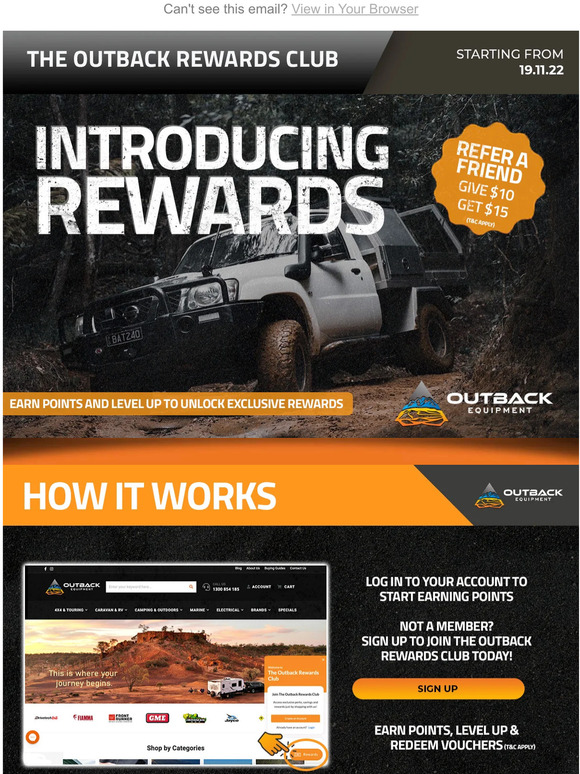 Outback Equipment 💃 Introducing The Outback Rewards Club & Exclusive Deals! Milled