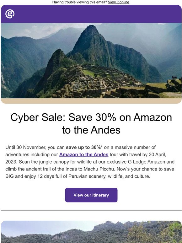 Cyber Sale 2022 + Ecuador beyond Galápagos