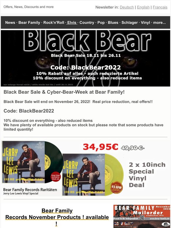 🐻 Black Bear Sale