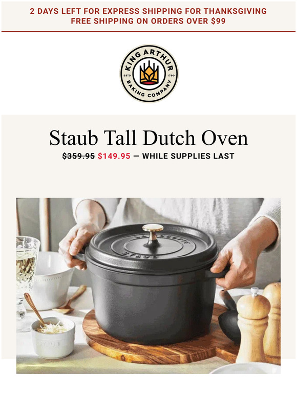 King Arthur Baking Company Save 210 on our Biggest Dutch Oven Milled