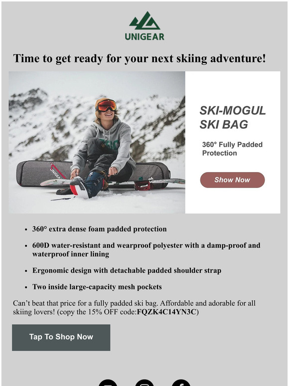 🏂15% OFF Ski-Mogul Fully Padded Ski Bag