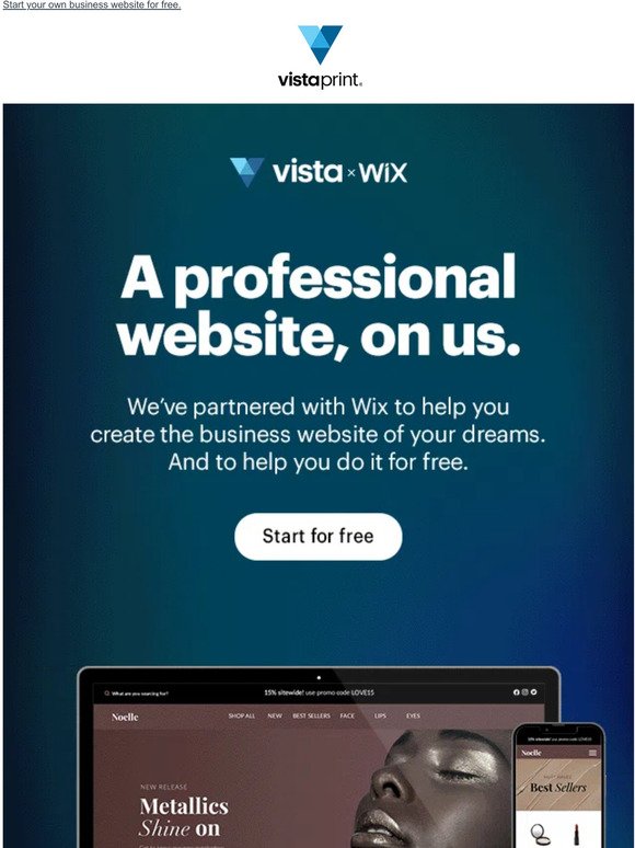 Vista x Wix: The free way to boost your business ⬆️