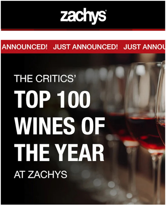 Zachys The Top 100 Wines of the Year Announced Milled