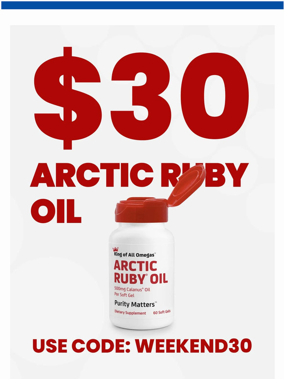 IMMUNOCORP 30 Arctic Ruby® Oil—Today Only! Milled