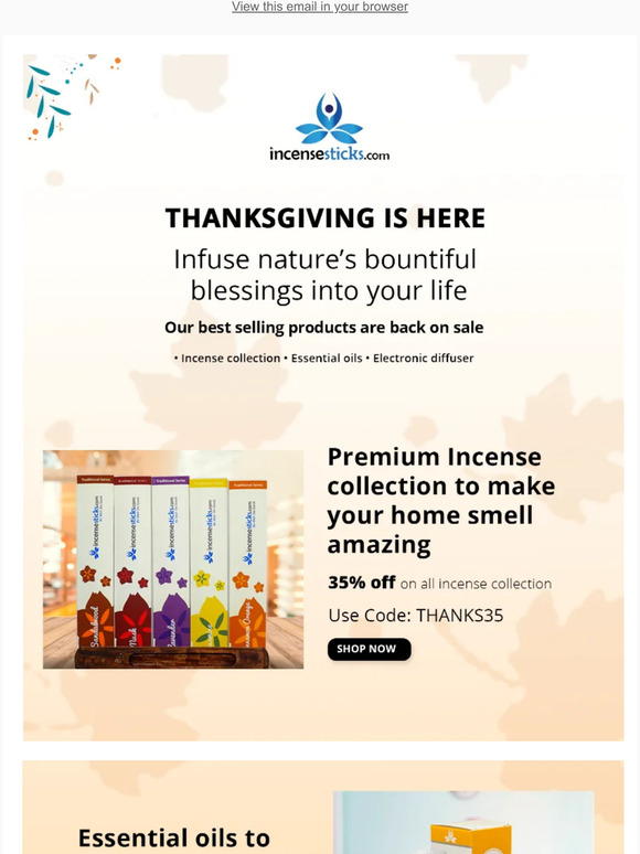 Thanksgiving sale is here! - incensesticks.com