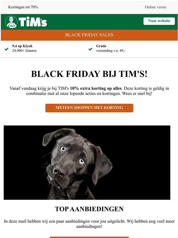 Vanaf vandaag Black Friday bij TIM's