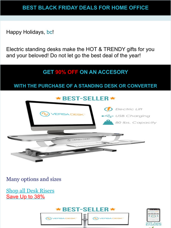 Versa Desk 🎁Save 90 to Complete Your Ergonomic Standing Desk Set up