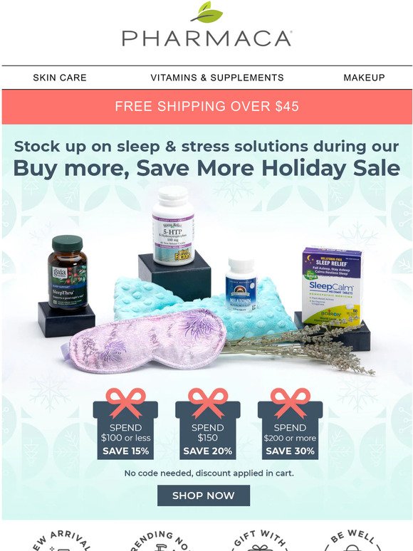 Have your most relaxed Holiday Season - Stock up on Stress and Sleep Solutions  - Buy More, Save More!