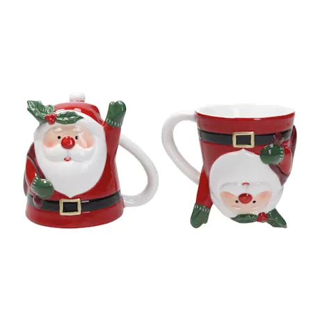 Upside down mugs <br>Santa