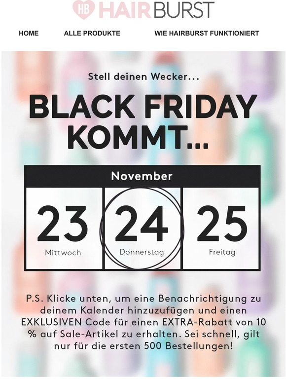 Möchtest du 10% zusätzlichen Rabatt auf unseren Black Friday Sale?