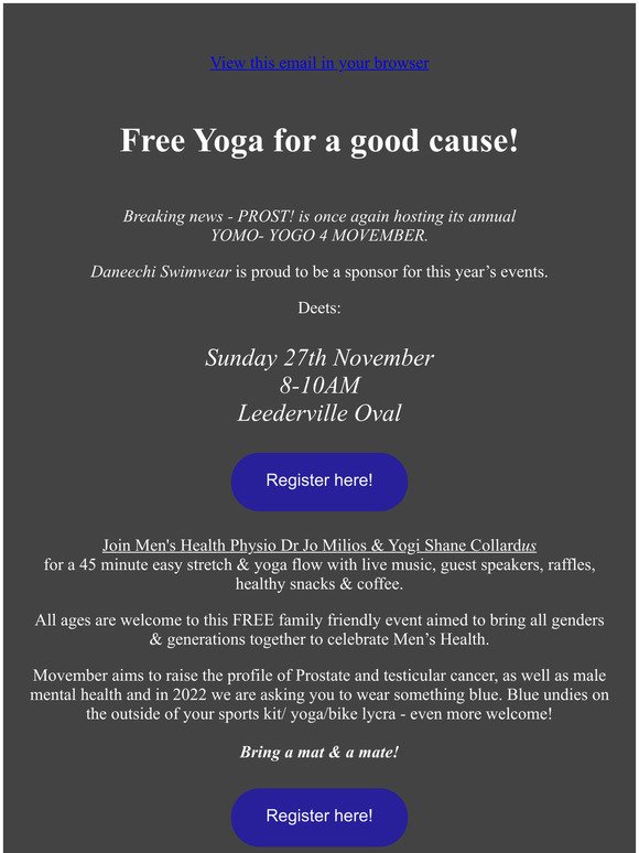 Free Yoga!! And it's for a good cause - Movember!