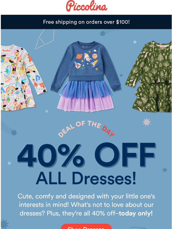 Deal of the Day: Dresses are 40% off (or more)!