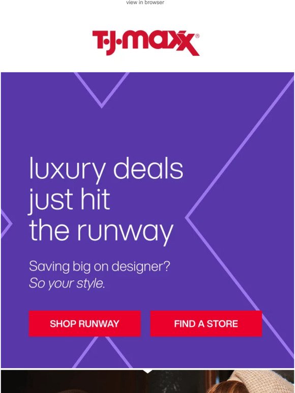 TJ Maxx THE RUNWAY Save on luxury 👠 Milled