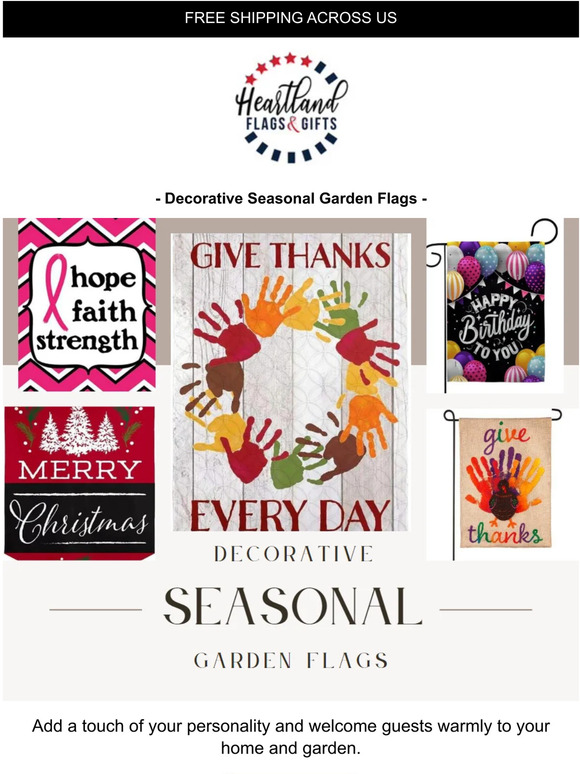 Get Ready for the Holidays with Our Seasonal Garden Flags!