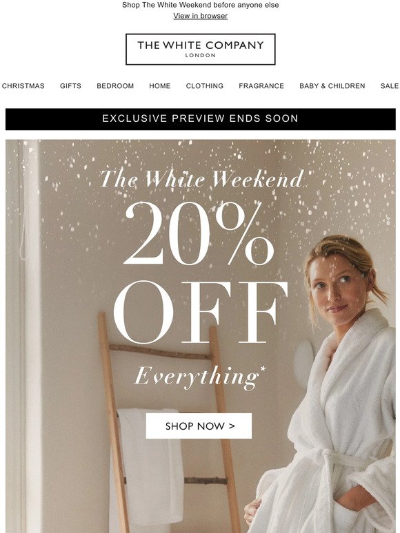 Don’t miss your 20% off exclusive preview | Ends soon