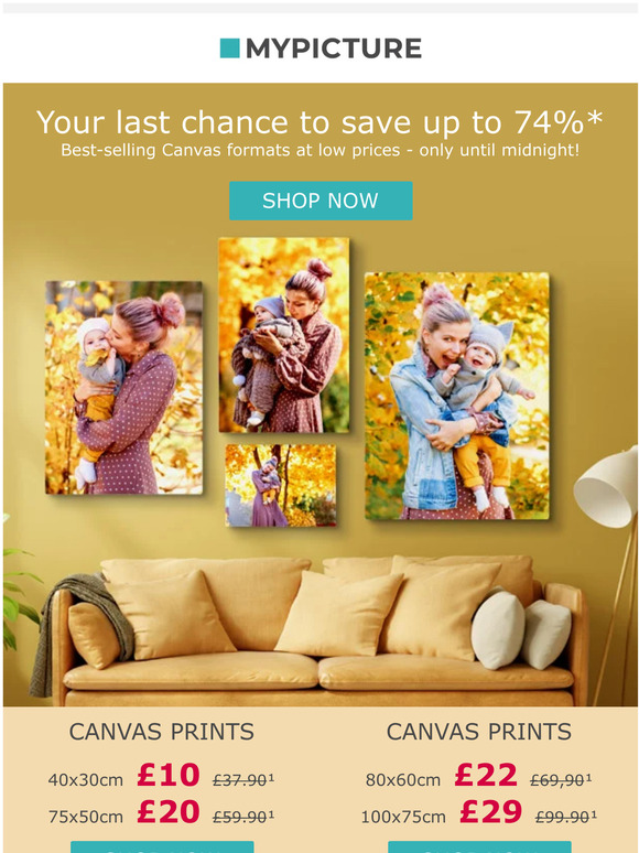 Only today - 4 amazing Canvas Prints on sale!