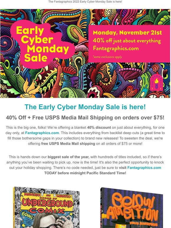 The Fantagraphics Early Cyber Monday Sale is here!