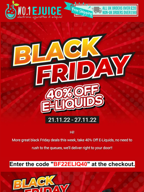 40% E-Liquids Black Friday