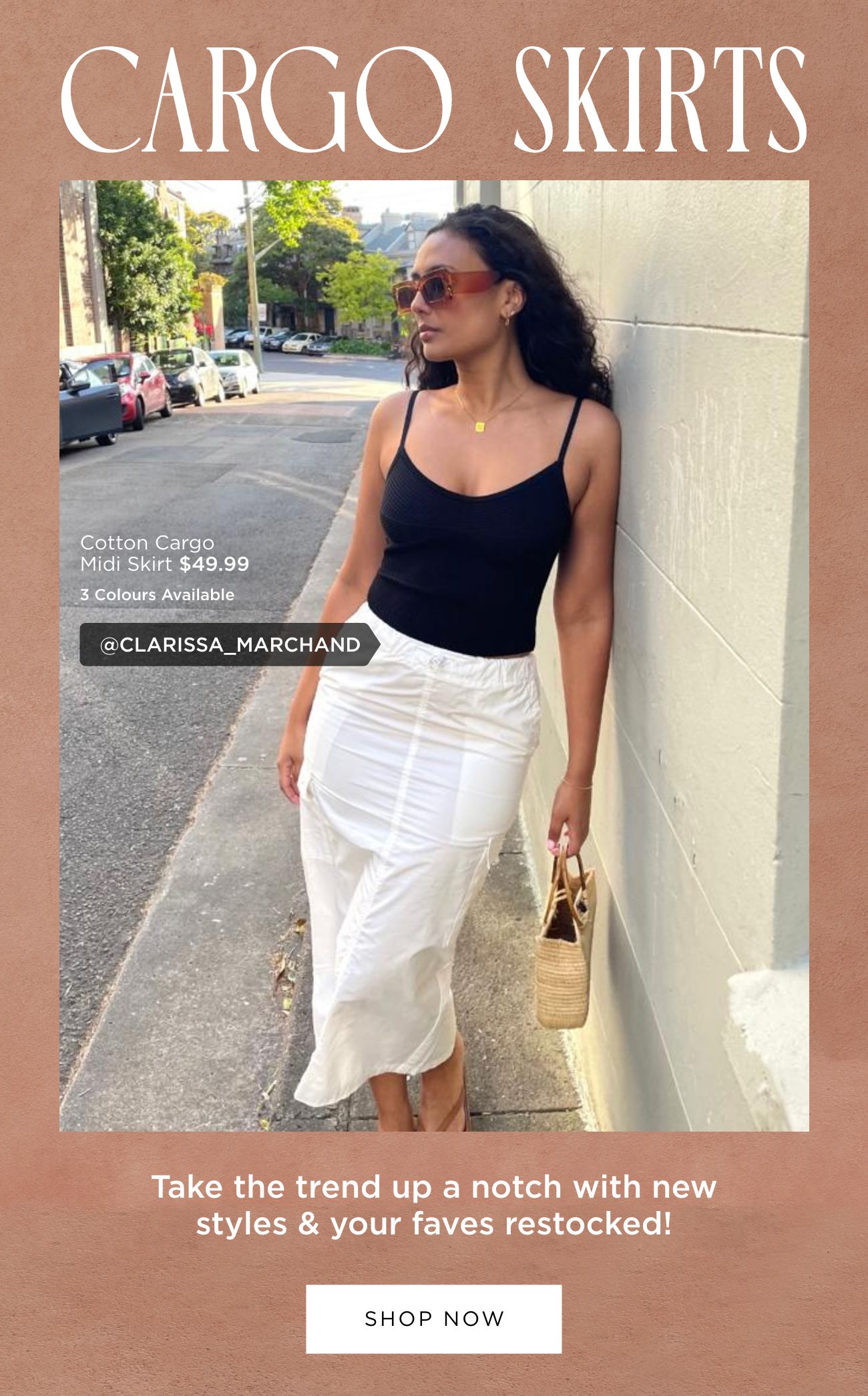 Glassons Cargo + Skirts = Trending now! Milled