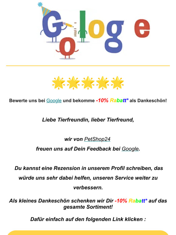 Bitte Um Bewertung Bei Google ⭐⭐⭐⭐⭐