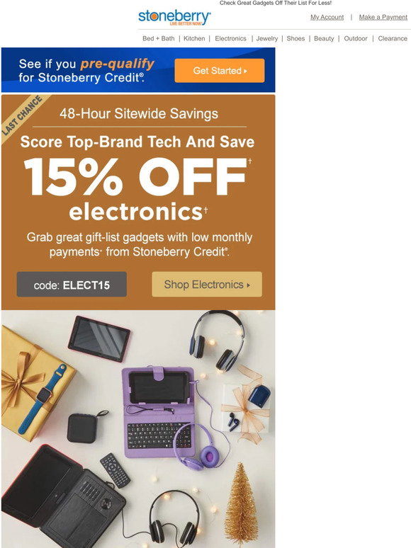 Stoneberry: Don't Forget Your 15% Off Electronics! | Milled