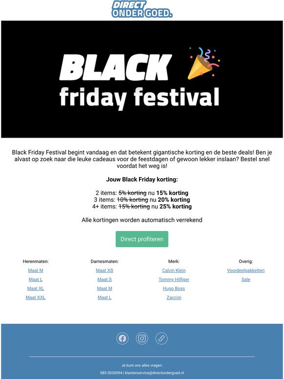Black Friday Festival! Gigantische korting op alle merken
