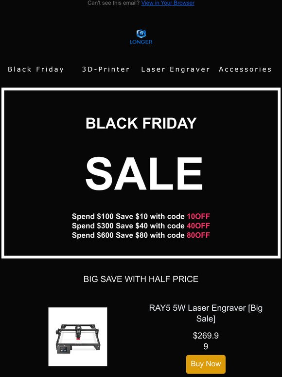 Black Friday offers, Up to 50% off