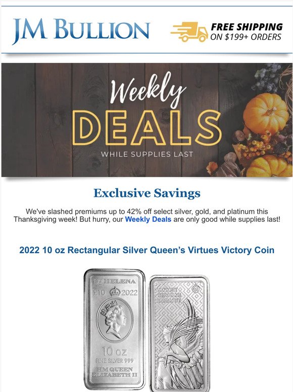 🦃 Thanksgiving Weekly Deals Start Now!