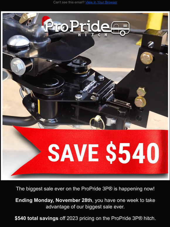 ProPride, Inc Save 540 on the Propride 3P® Hitch for a Limited Time