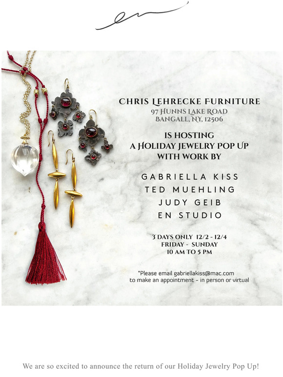 Holiday Jewelry Pop Up 12/2 - 12/4