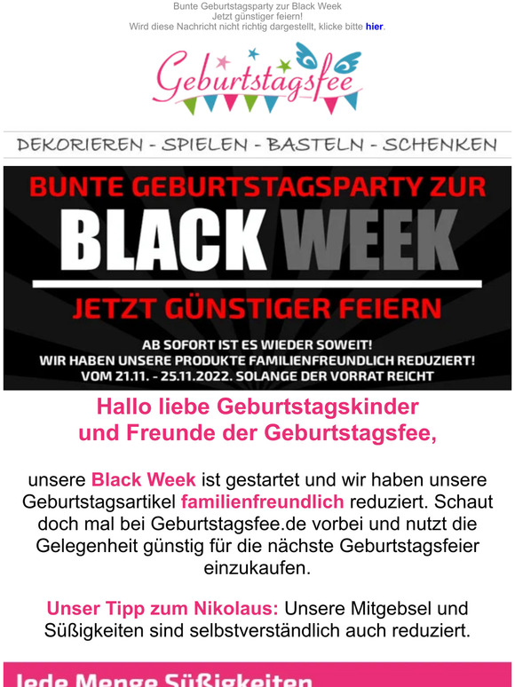 ✨ BLACK WEEK - Jetzt günstiger feiern!