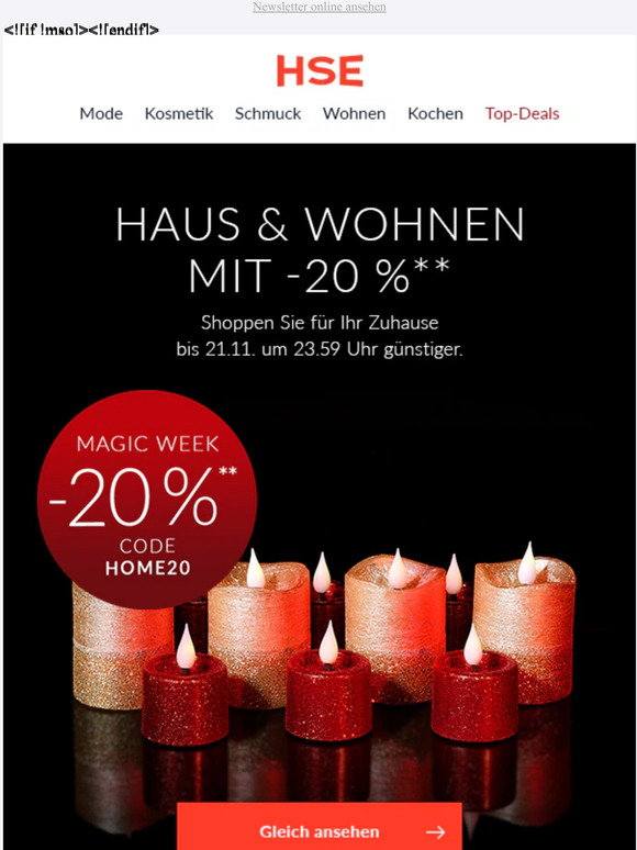 HSE24 20 sparen bei Haus & Wohnen Milled
