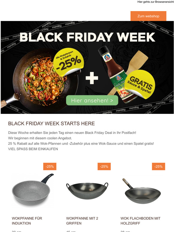 BLACK MONDAY | 25% Rabatt auf alle Wokpfannen und Zubehör - nur heute