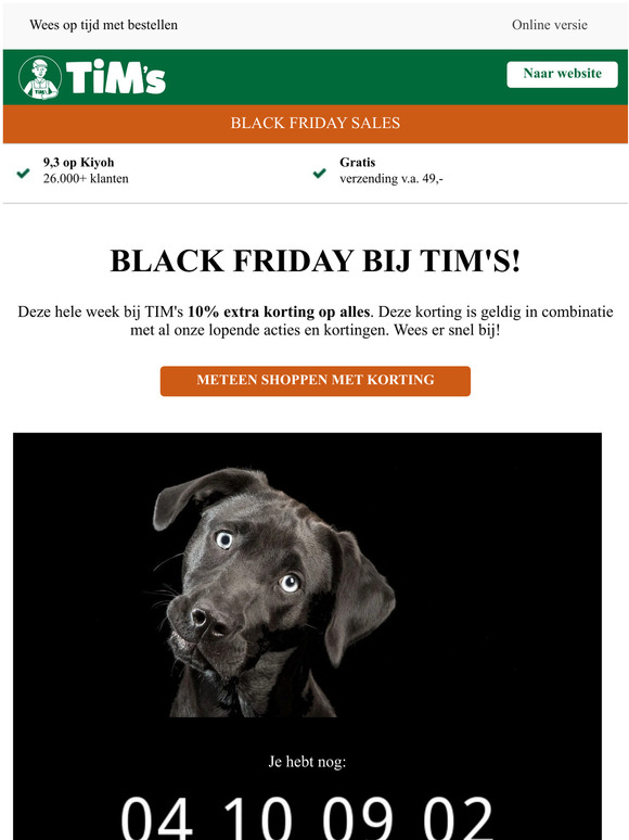 De hele week Black Friday bij TIM's