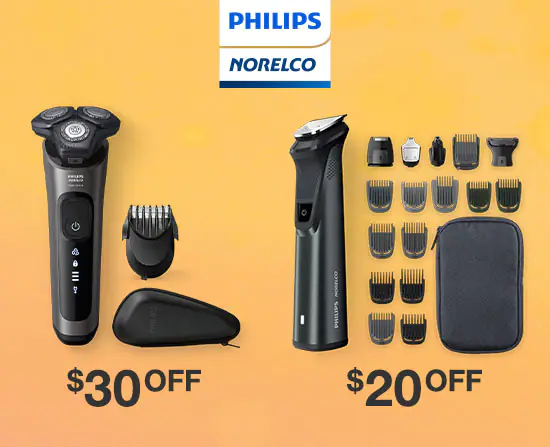 $30 off Philips Norelco Shaver 6600 and $20 off a Philips Norelco Multigroom 9000 Prestige All-in-One Trimmer