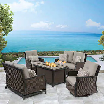 Agio Conway 5-Piece Fire Deep Seating Set